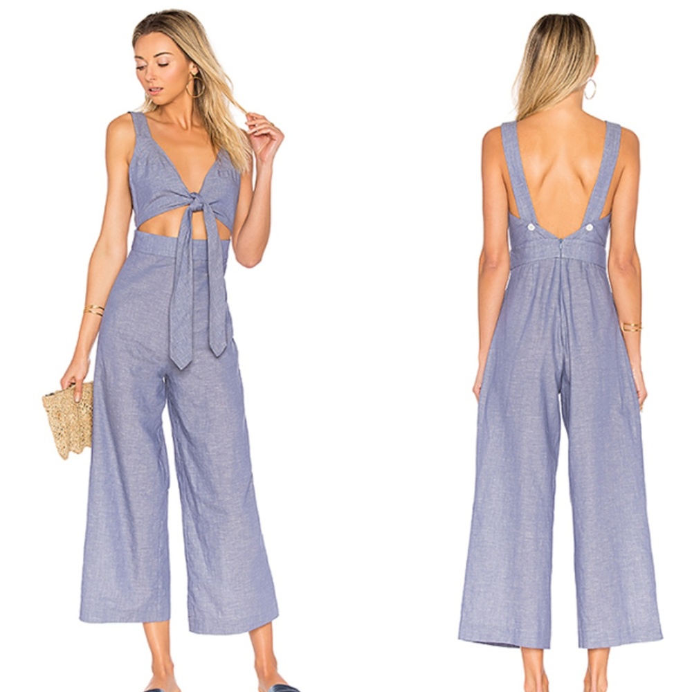 NWT - REVOLVE TIE FRONT CULLOTTE JUMPSUIT